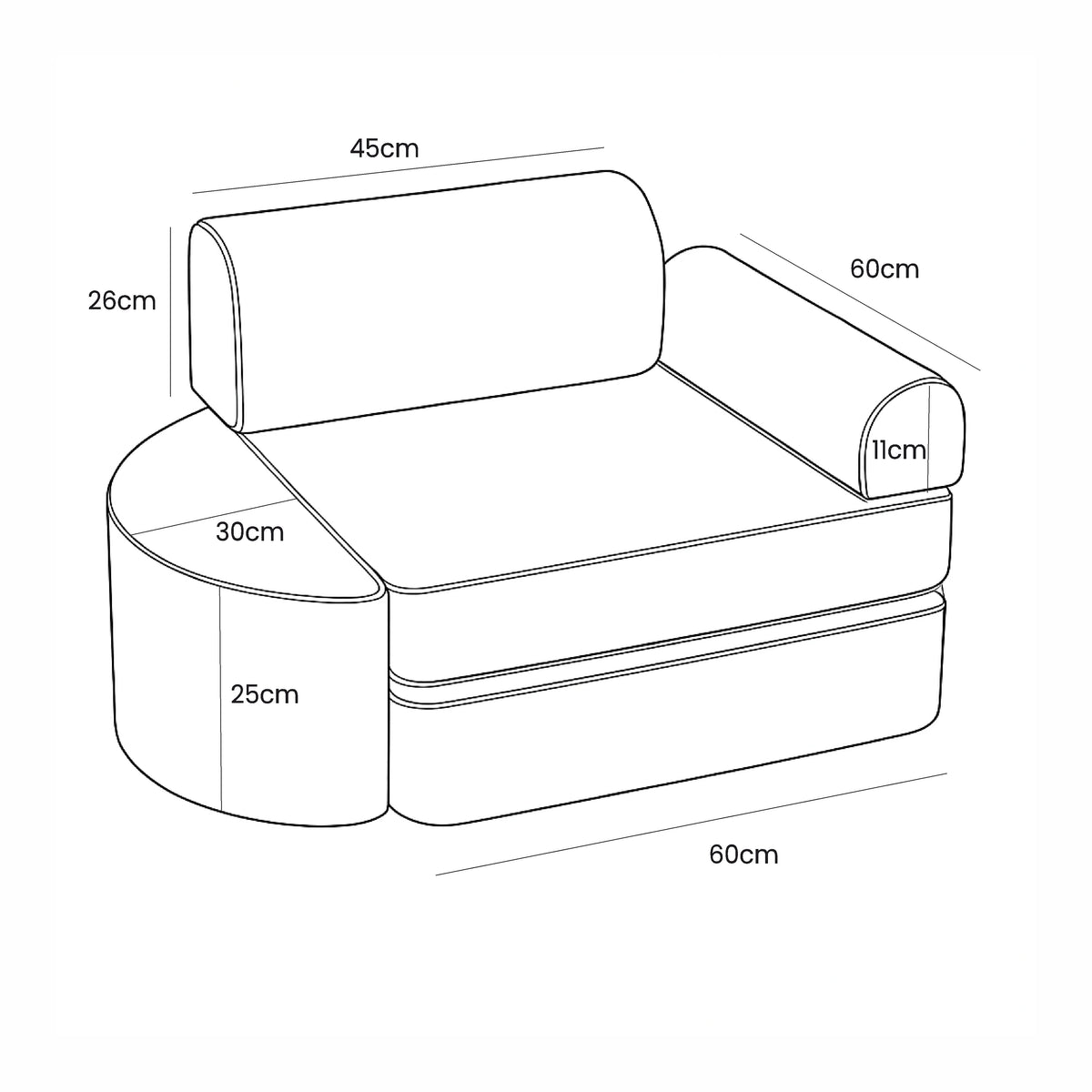 Small Pocket Sofa For Children - Rosy Dune Pink