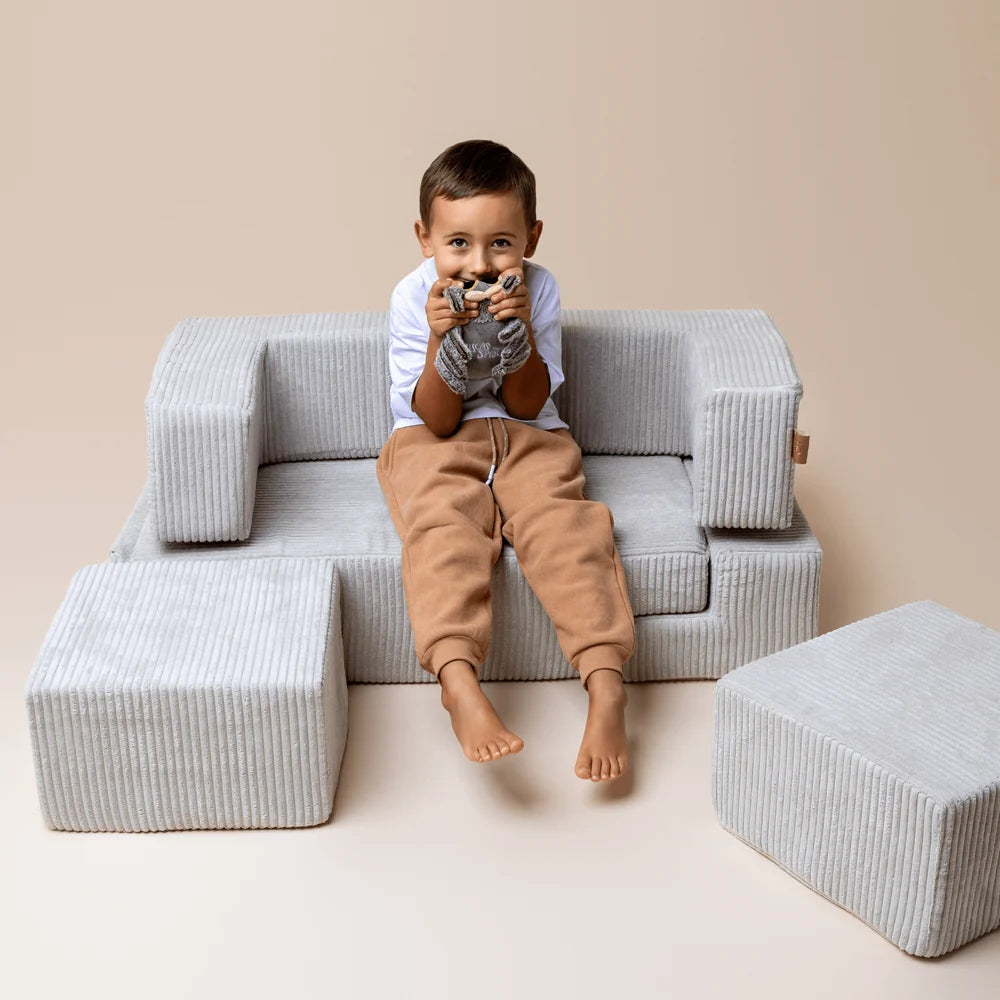 Soft Velvet Bricks Sofa - Ecru