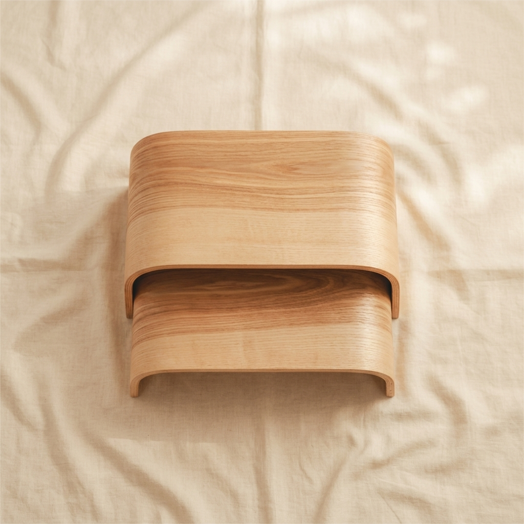 Adjustable Wooden Step Stools - Set of 2