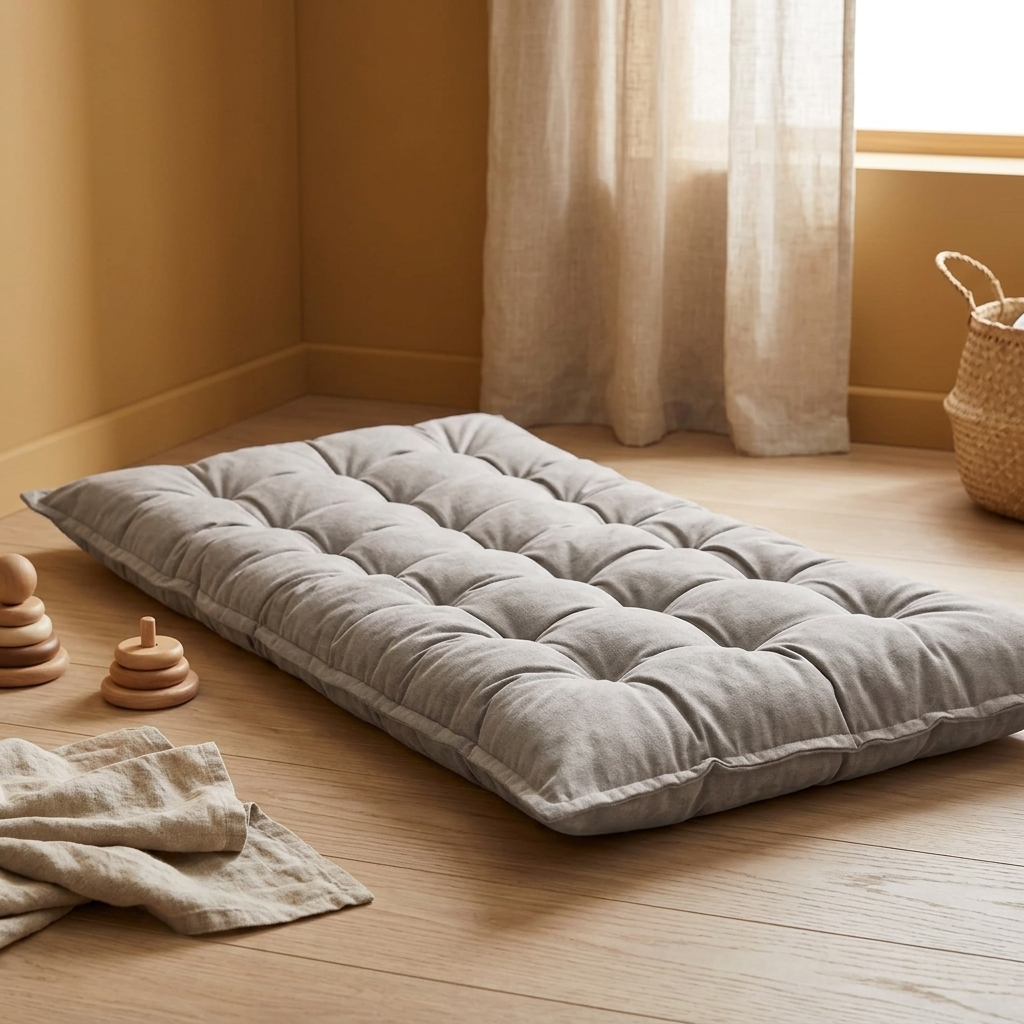 Quilted Floor Cushion - Grey