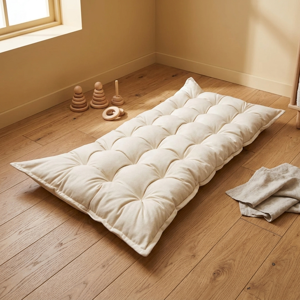 Quilted Floor Cushion - Beige