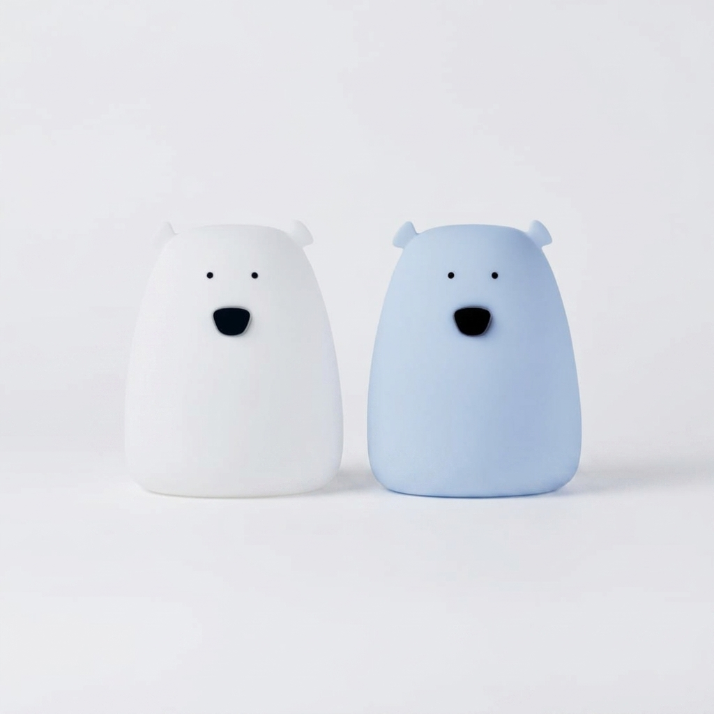Set of 2 Mini Bear Lights - White and Arctic Blue
