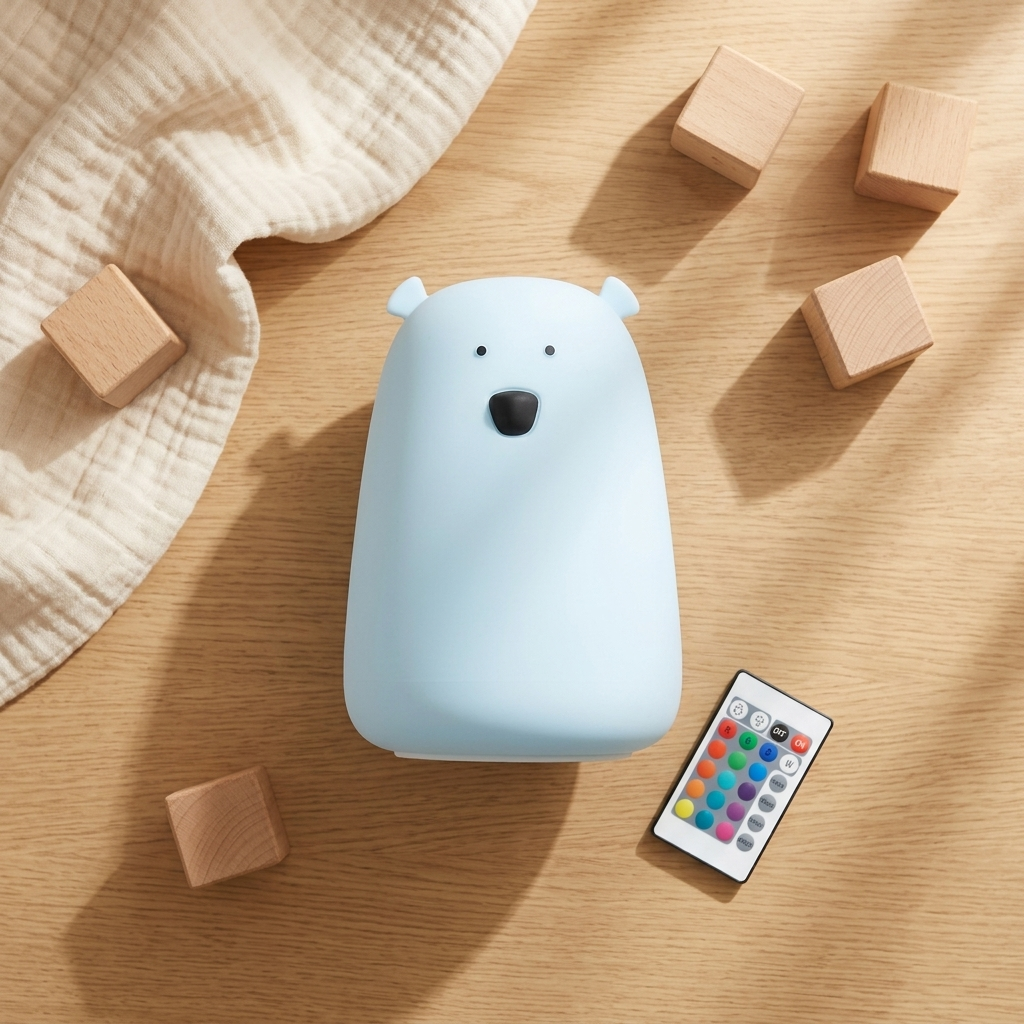 Big Bear Silicone Lamp with Remote - Blue