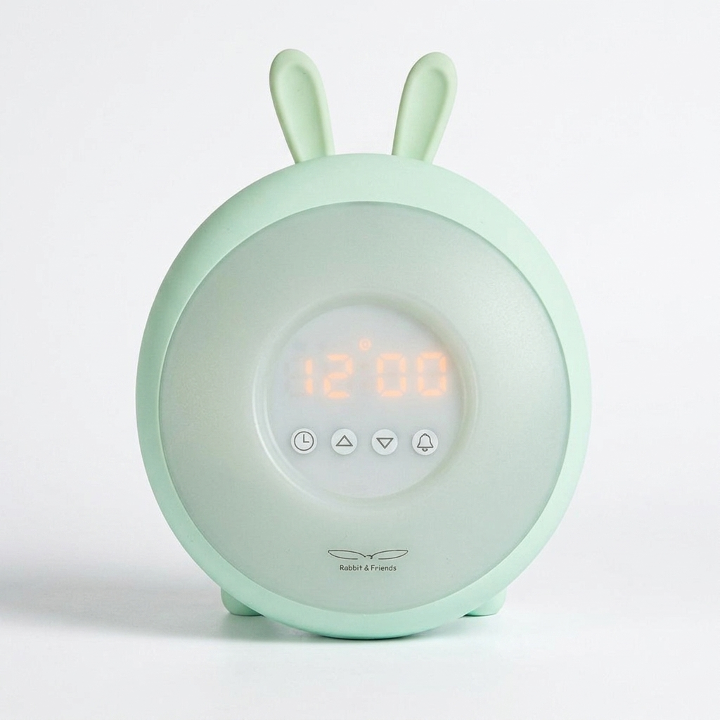 Rabbit Lamp with Alarm Clock - Green