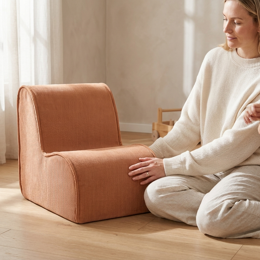 Chair For Children, Corduroy - Brick