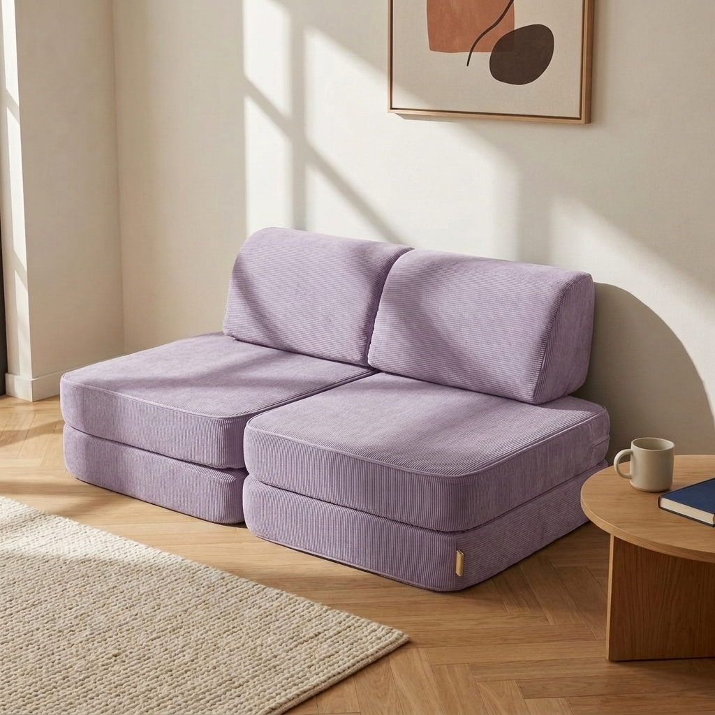 Small Modular Sofa for Kids - Slimcord Lavender