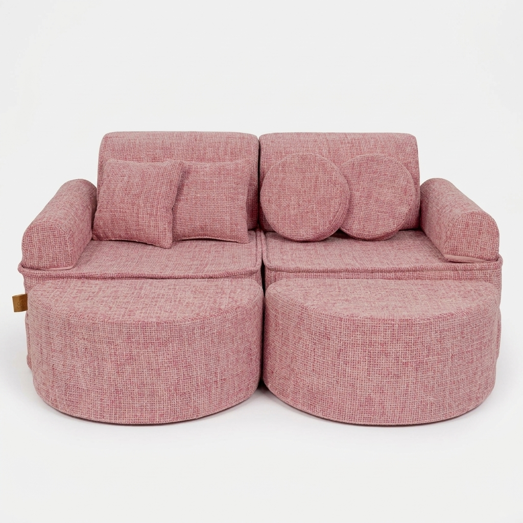 Medium Modular Sofa for Kids - Tangle Bubblegum Pink Plus