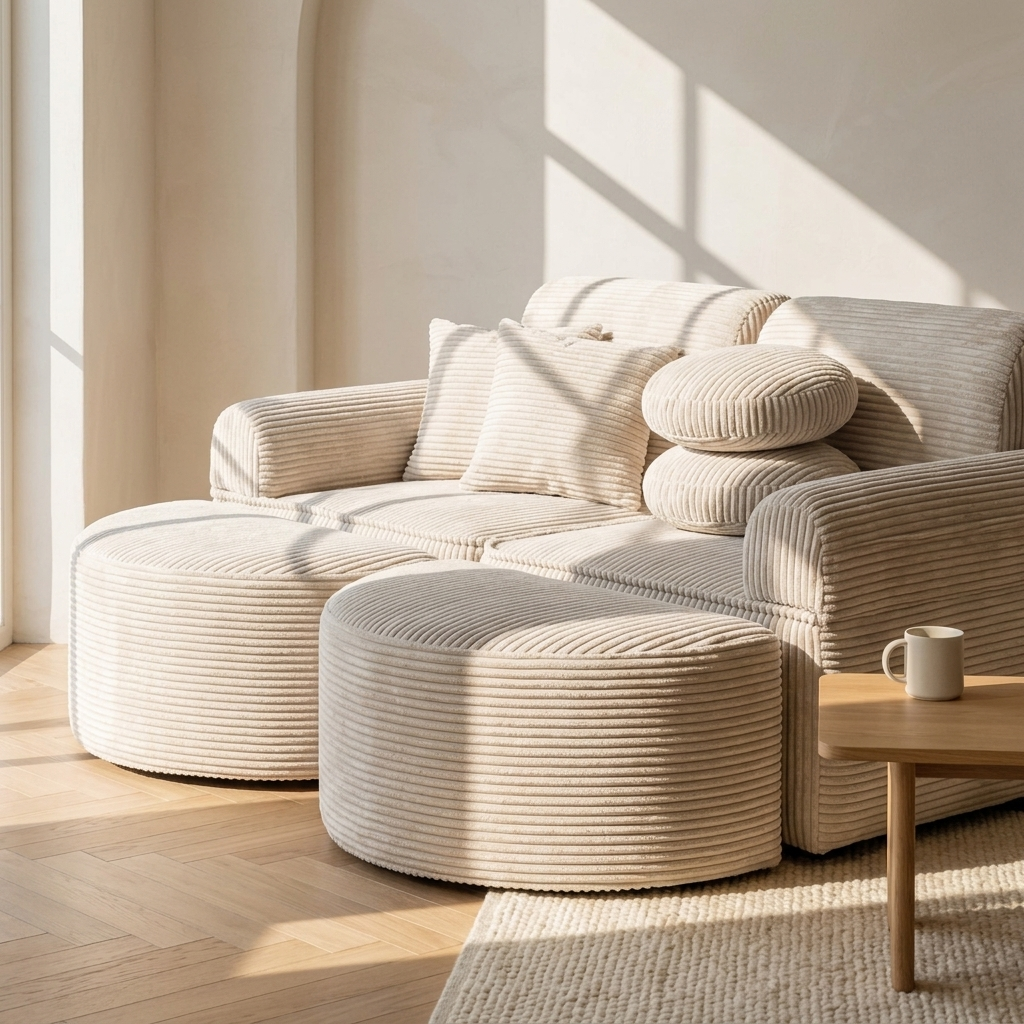 Medium Modular Sofa for Kids - Aesthetic Ecru Plus