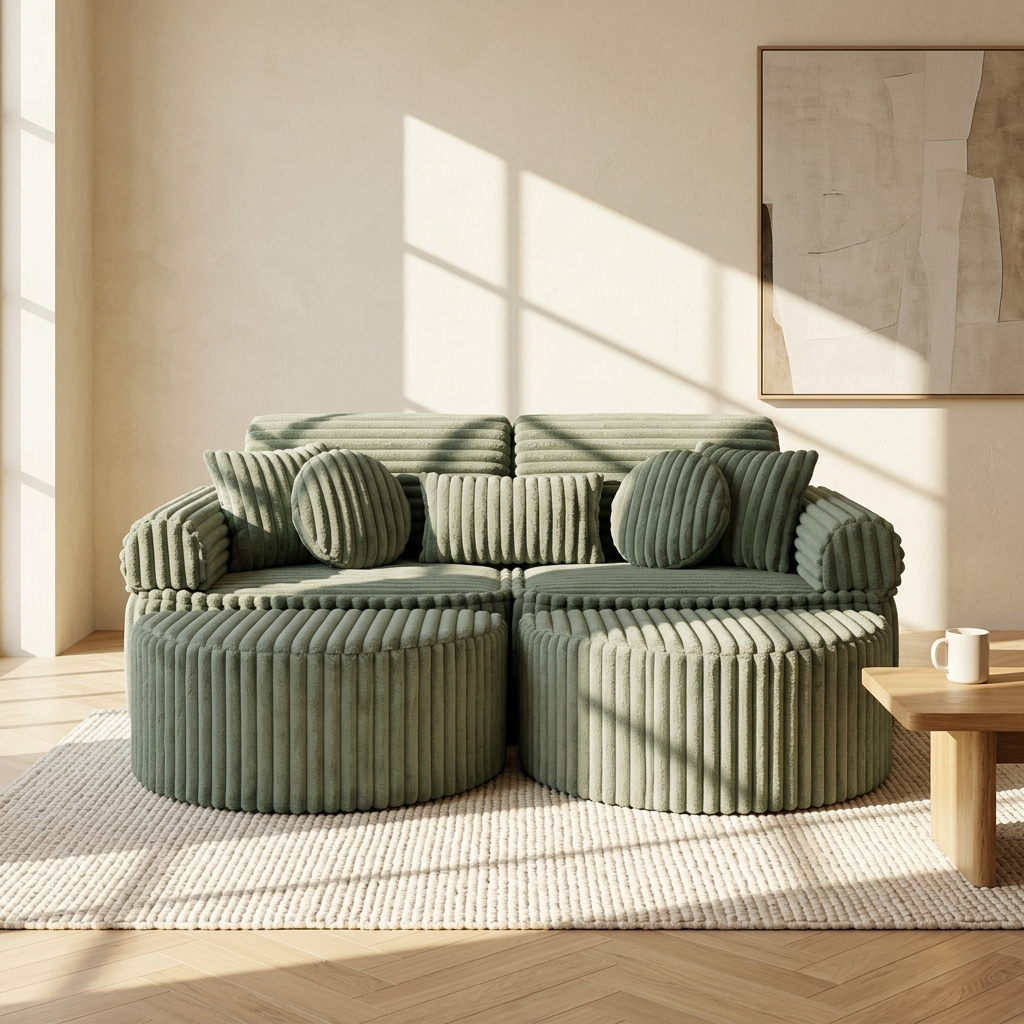 Medium Modular Sofa for Kids - Churros Sage Green Plus