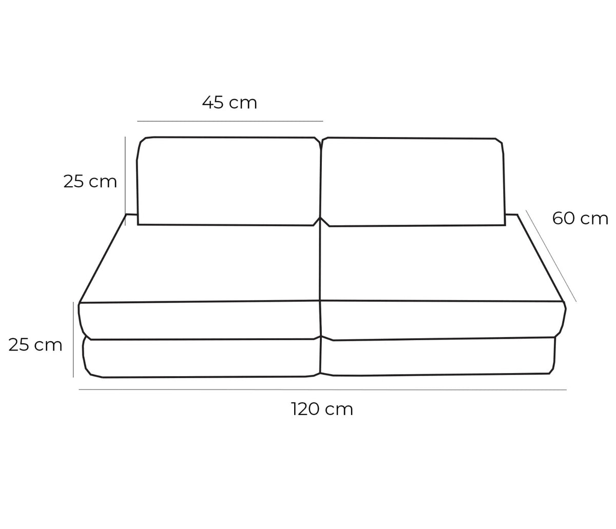 Small Modular Sofa for Kids - Tangle Marshmellow Beige