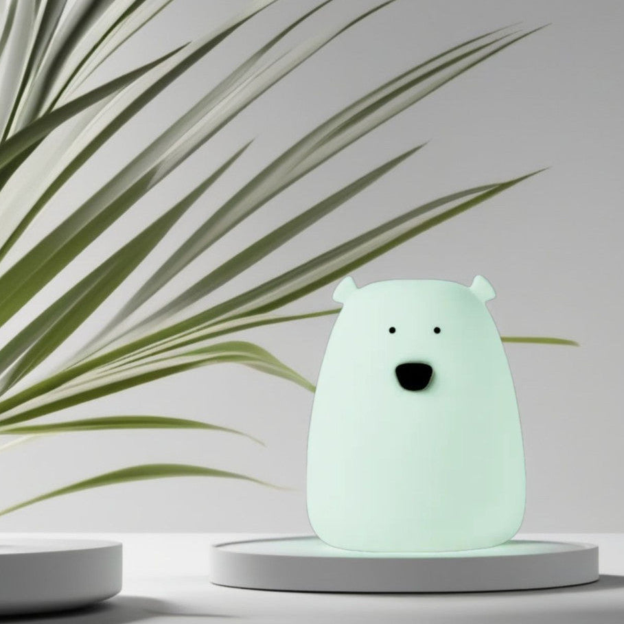Set of 2 Mini Bear Lights - White and Arctic Green
